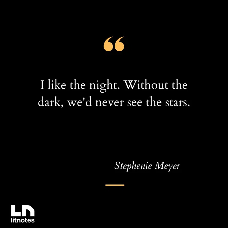 I like the night. Without the dark, we'd never see the stars.